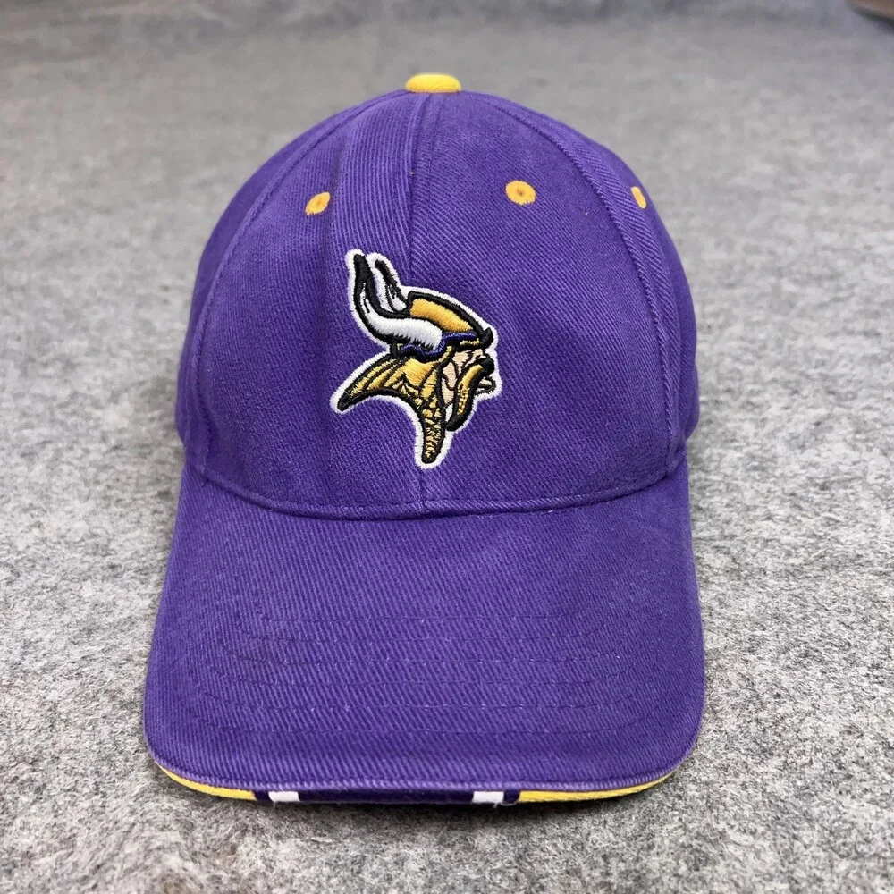 Minnesota Vikings Hat Cap Strap Back Purple Yellow‎ One Size NFL Football Mens